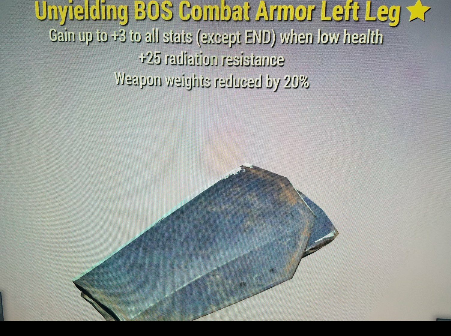 WW Reduction Unyielding BOS Combat Armor Left Leg